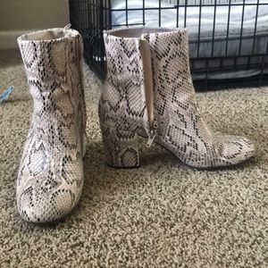 Snake skin bootie